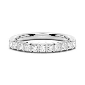 1 CT. Half Eternity Princess-Cut Moissanite Ring