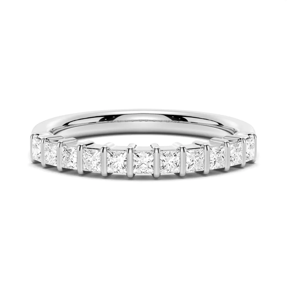 1 CT. Half Eternity Princess-Cut Moissanite Ring