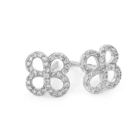 18ct White Gold Infinity Diamond Earrings