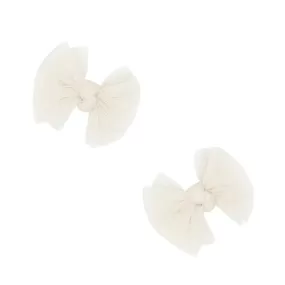 2PK Tulle Baby Fab® Clips| Pleated Oatmeal