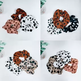 3-Pack Leopard Scrunchie Set