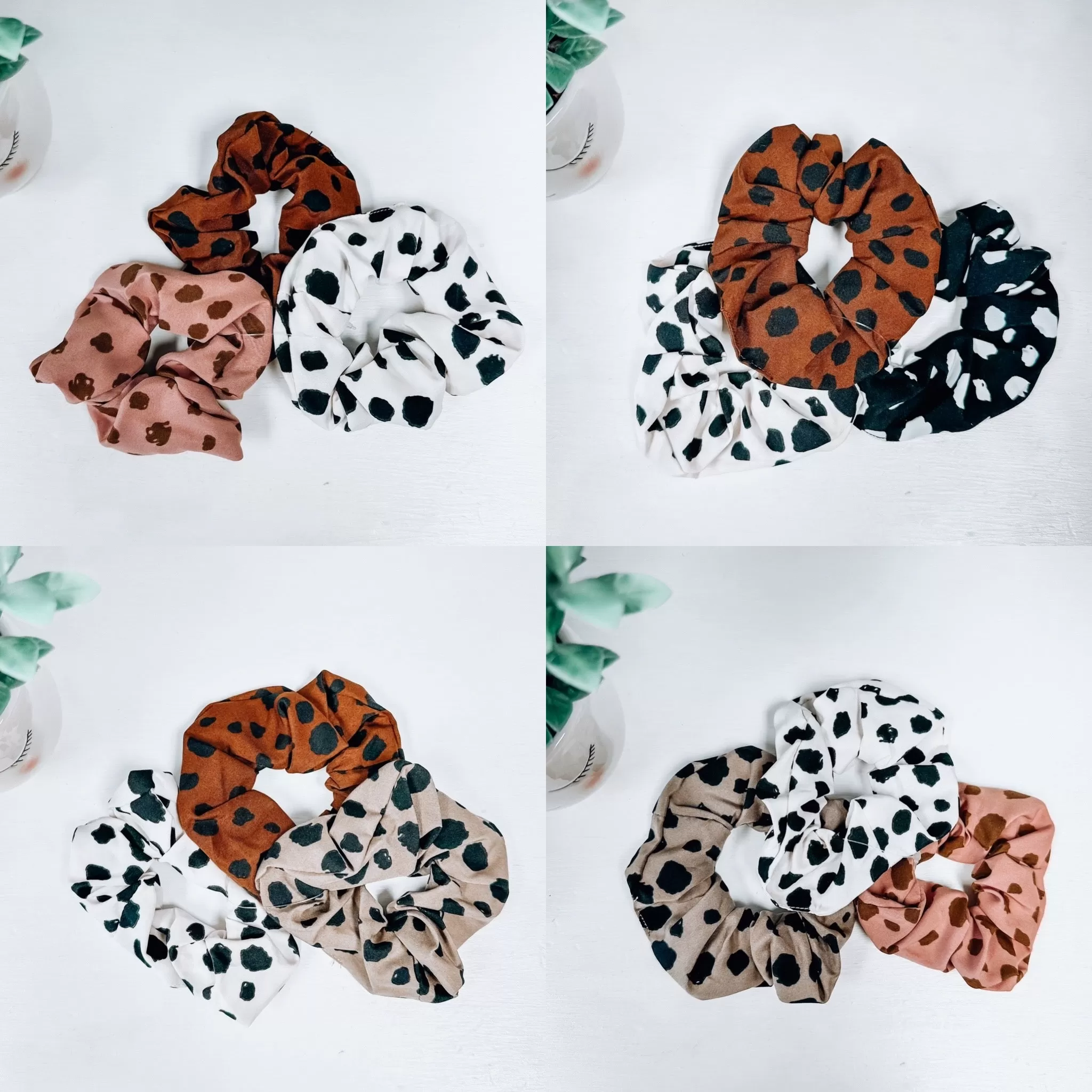 3-Pack Leopard Scrunchie Set