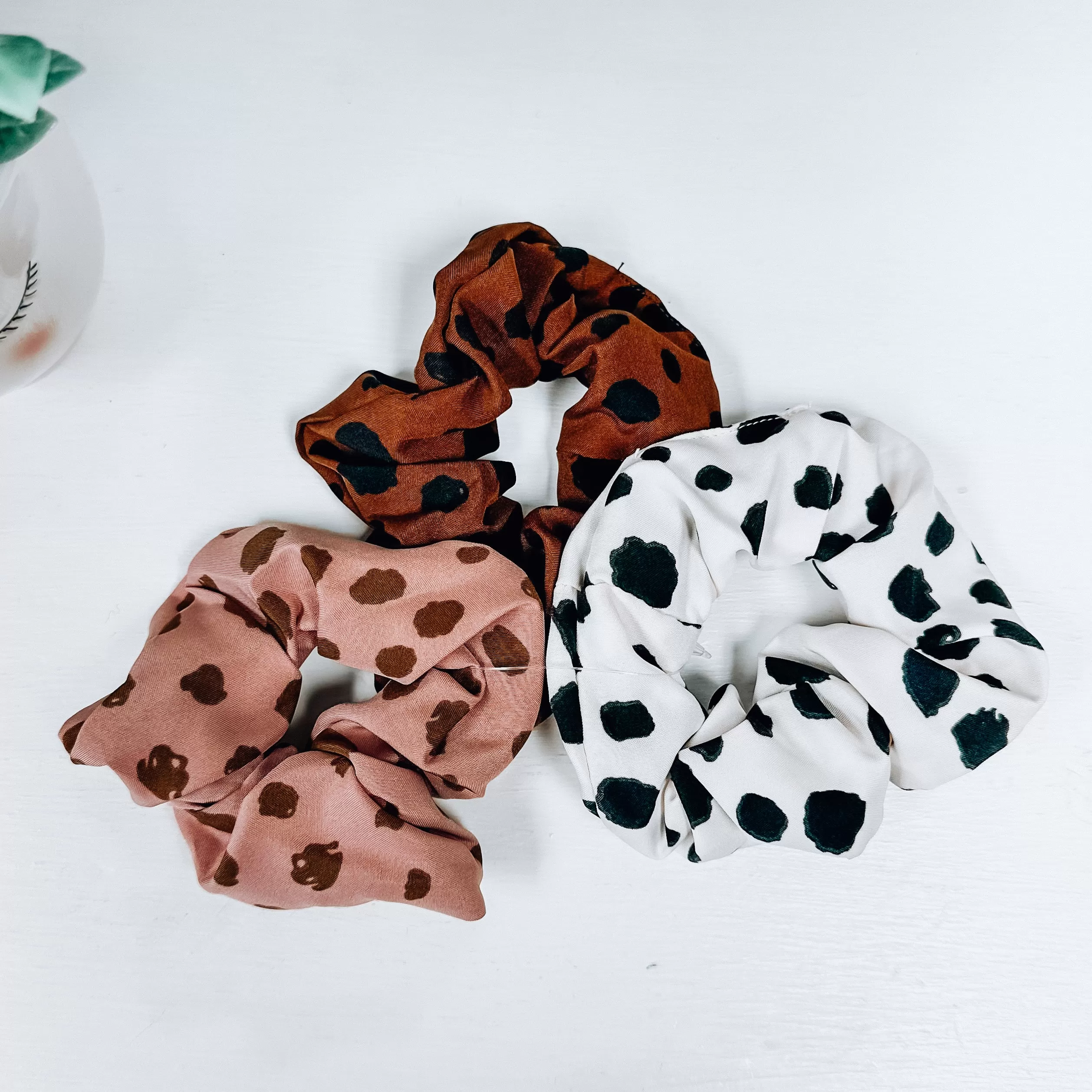 3-Pack Leopard Scrunchie Set