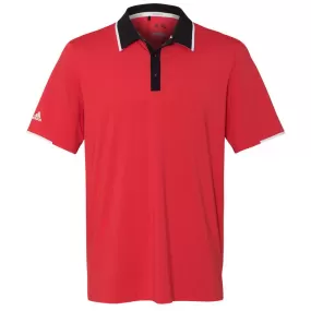 adidas Golf Men's Ray Red/Black/White Climacool Performance Colorblock Sport Shirt