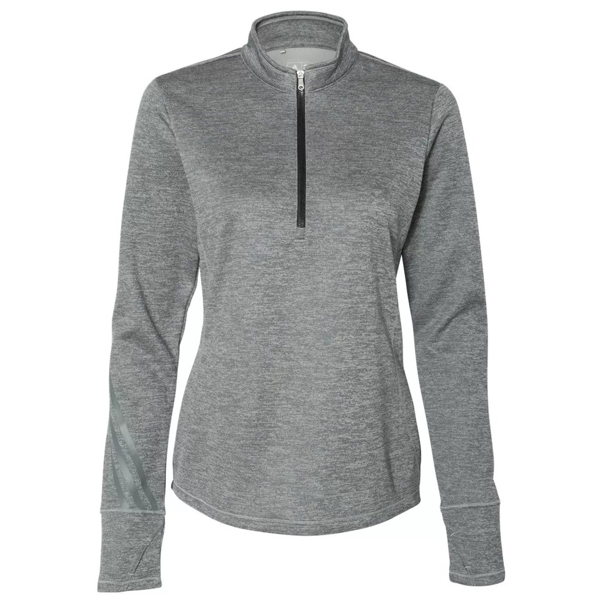 adidas Golf Women's Mid Grey Heather/Black Brushed Terry Heather Quarter-Zip