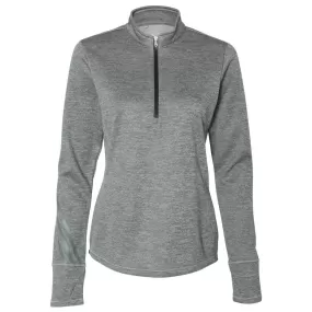 adidas Golf Women's Mid Grey Heather/Black Brushed Terry Heather Quarter-Zip