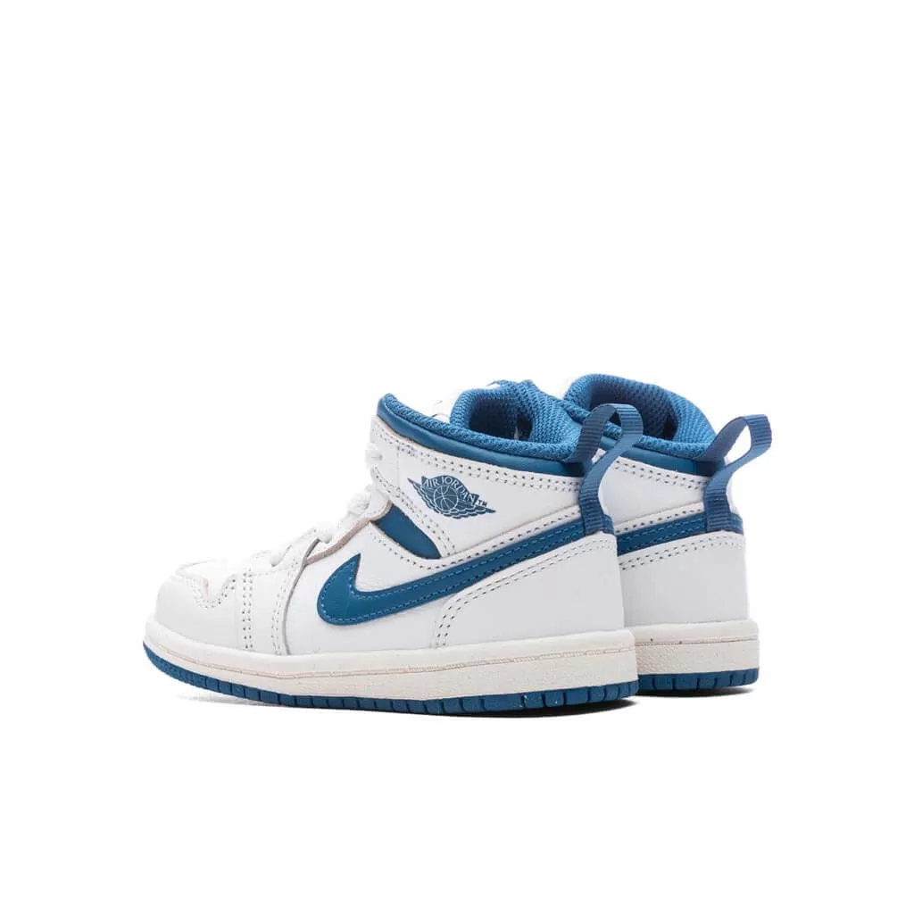 Air Jordan 1 Mid SE (TD) - White/Industrial Blue/Sail