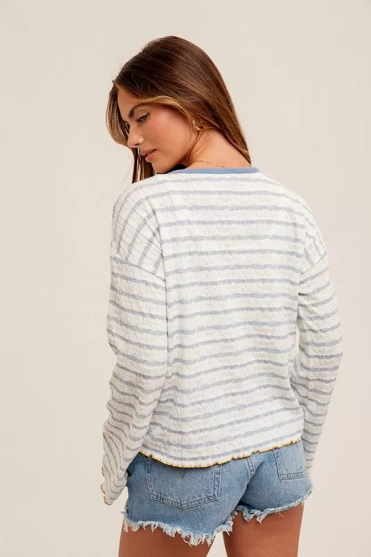 Alina Bell Sleeve Stripe Top