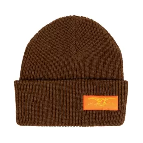 Anti Hero Stock Eagle Label Beanie - Brown/Orange/Yellow