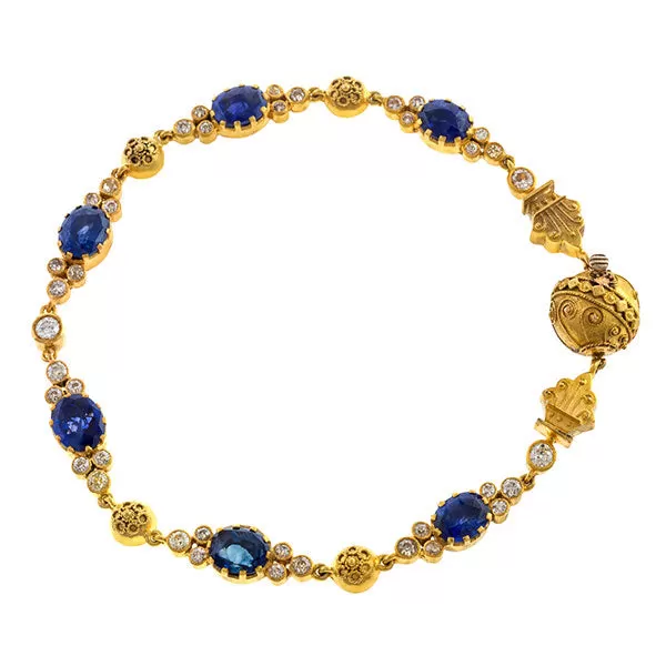 Antique Sapphire & Diamond Bracelet