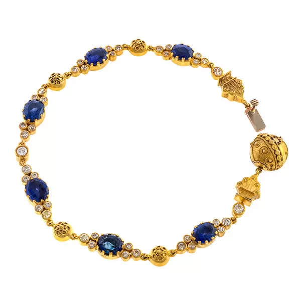 Antique Sapphire & Diamond Bracelet