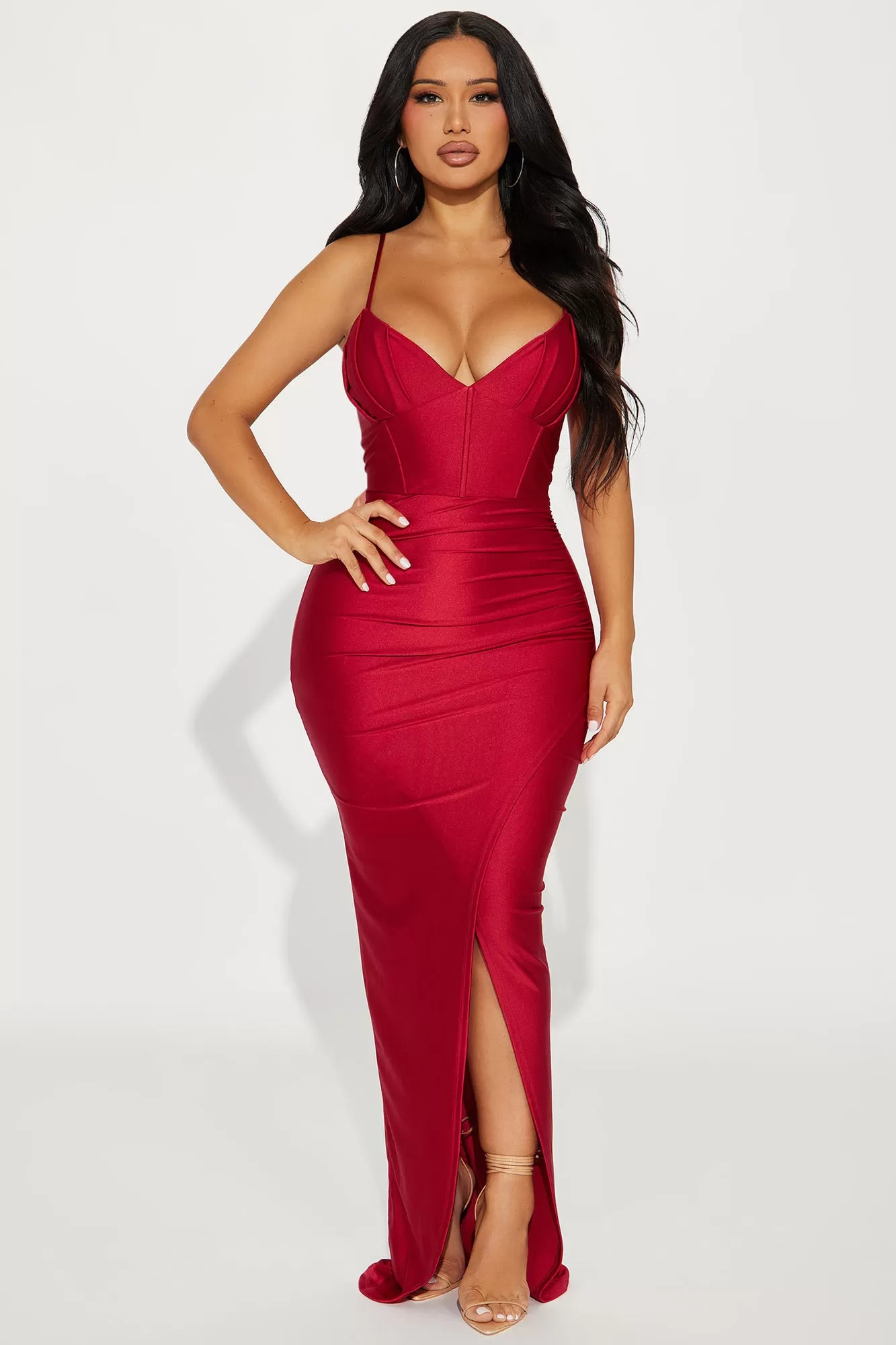 Arielle Corset Waist Gown - Red