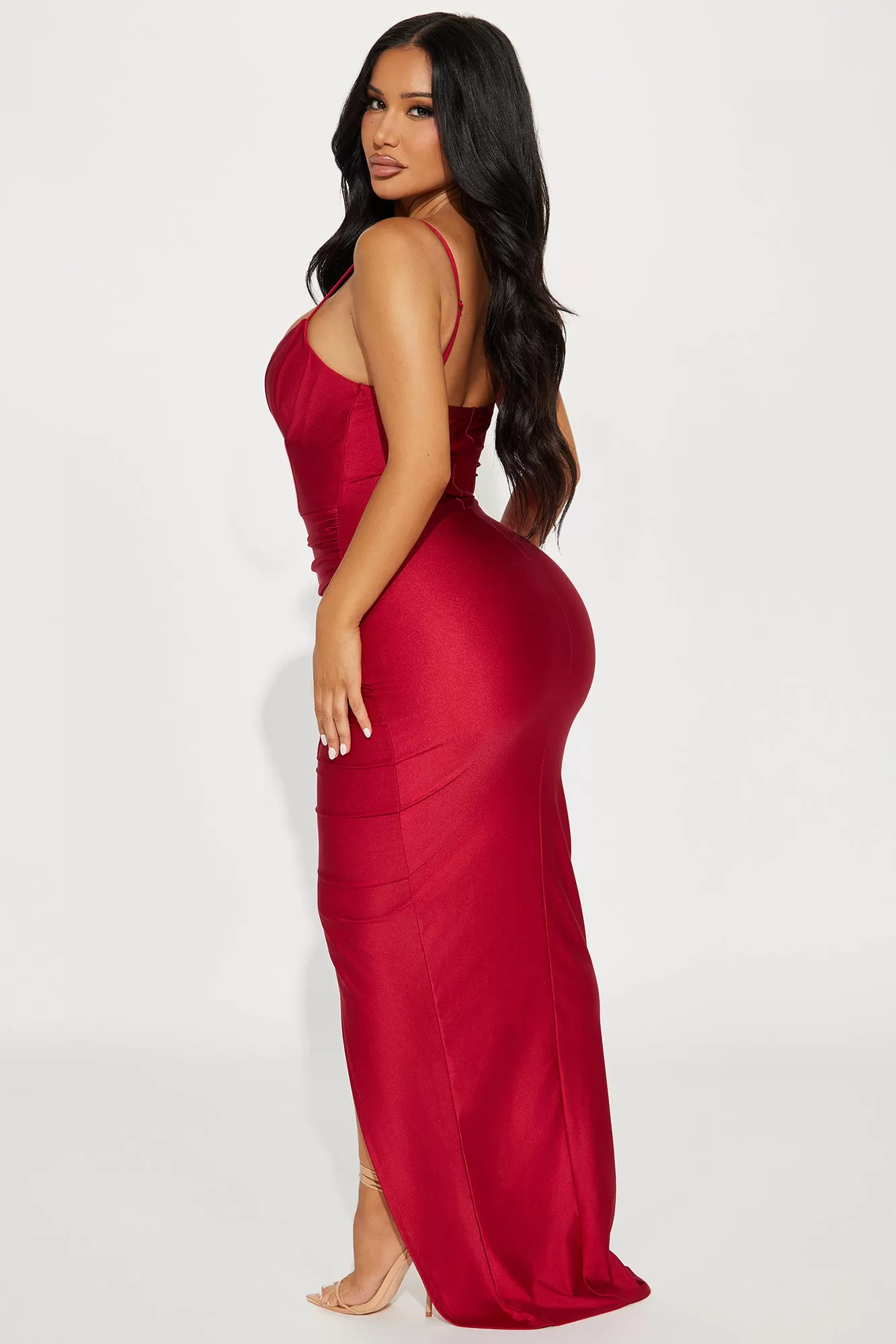 Arielle Corset Waist Gown - Red