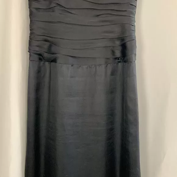 Armani Collezioni Black Pleated Top MIDI Dress