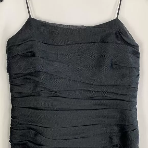 Armani Collezioni Black Pleated Top MIDI Dress