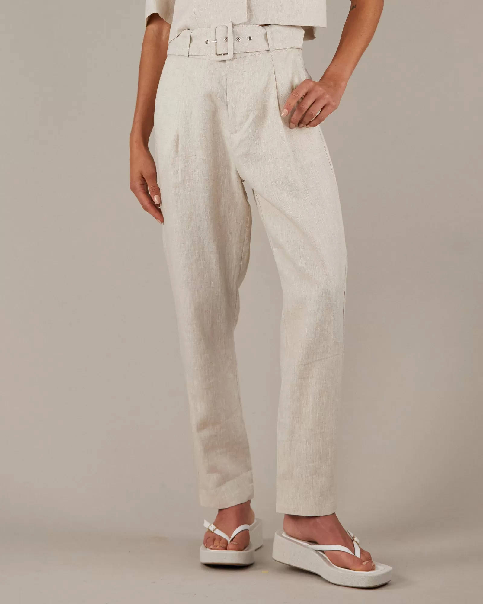 Azure Linen Pant - Natural