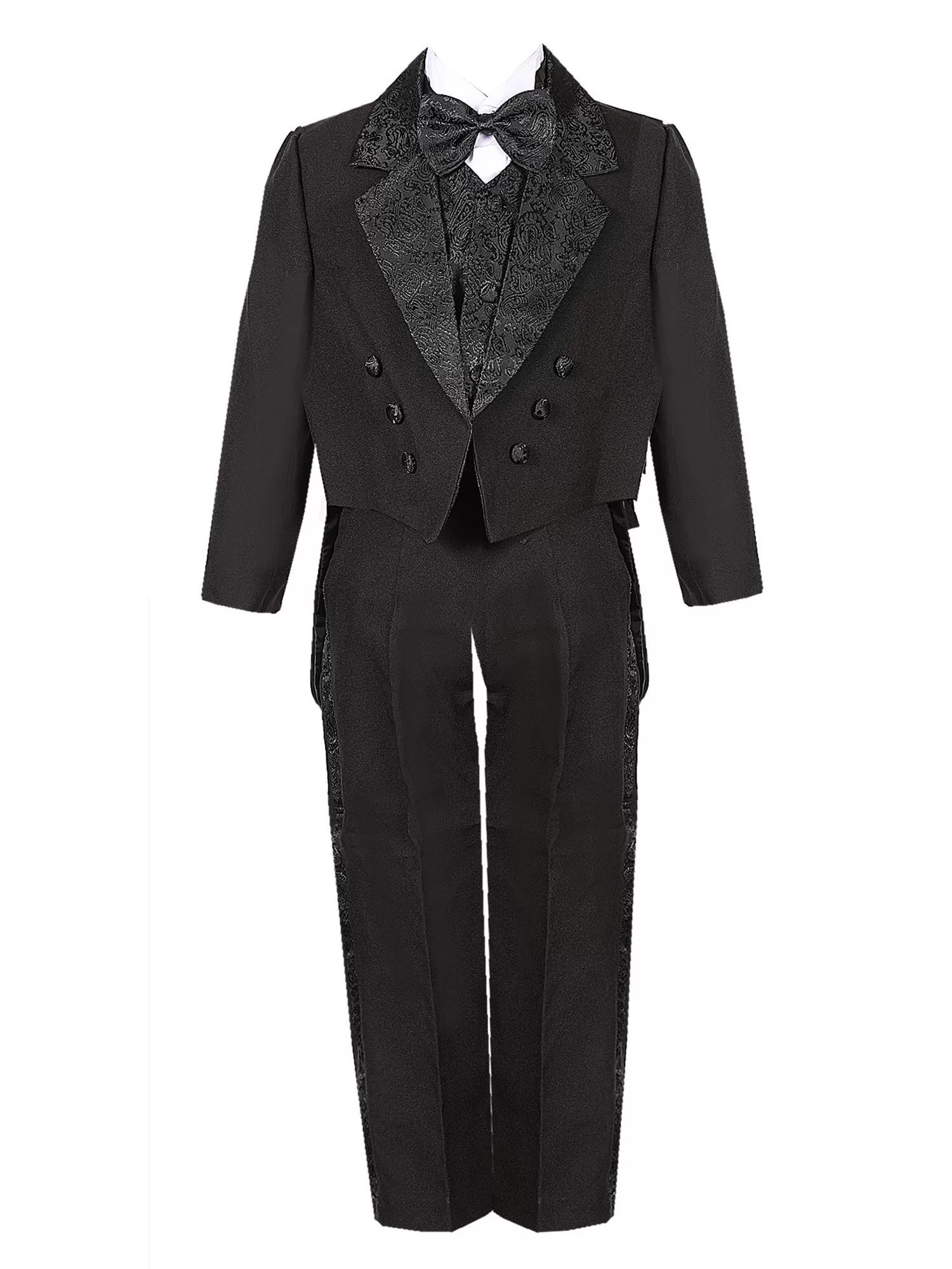 Baby Boys Multi Color Tail Jacket Jacquard Trim Festive Tuxedo 6-24M