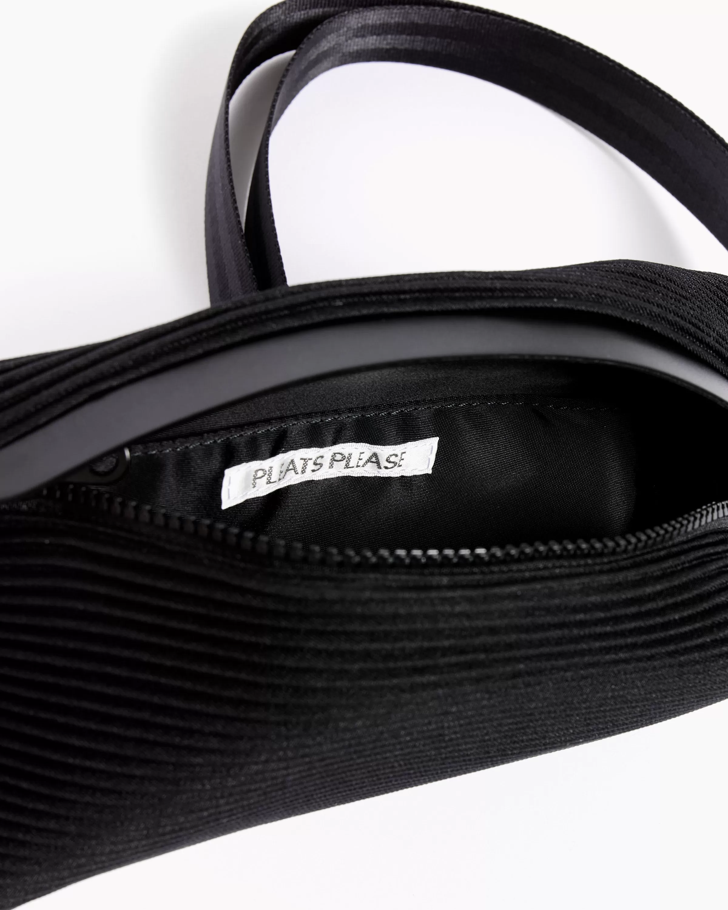 Bias Pleats Waist Bag in Black