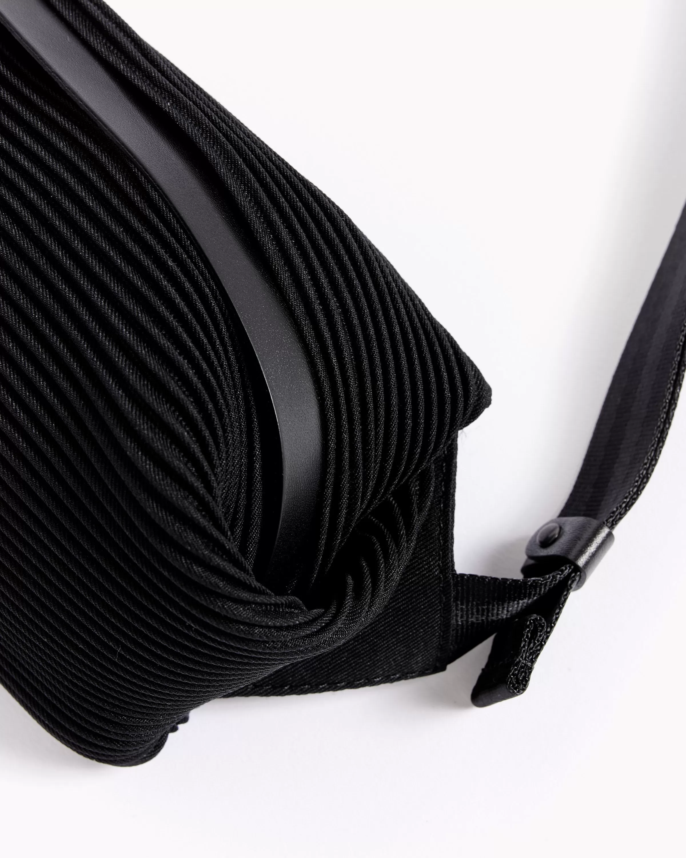 Bias Pleats Waist Bag in Black