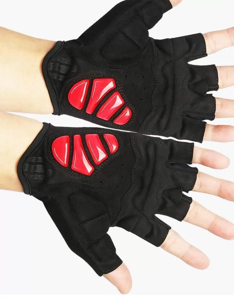 Bicycle Half Finger Gloves Breathable Lycra Fabric Men Women Cycling Gloves Road Bike Riding MTB DH Racing Outdoor Mittens