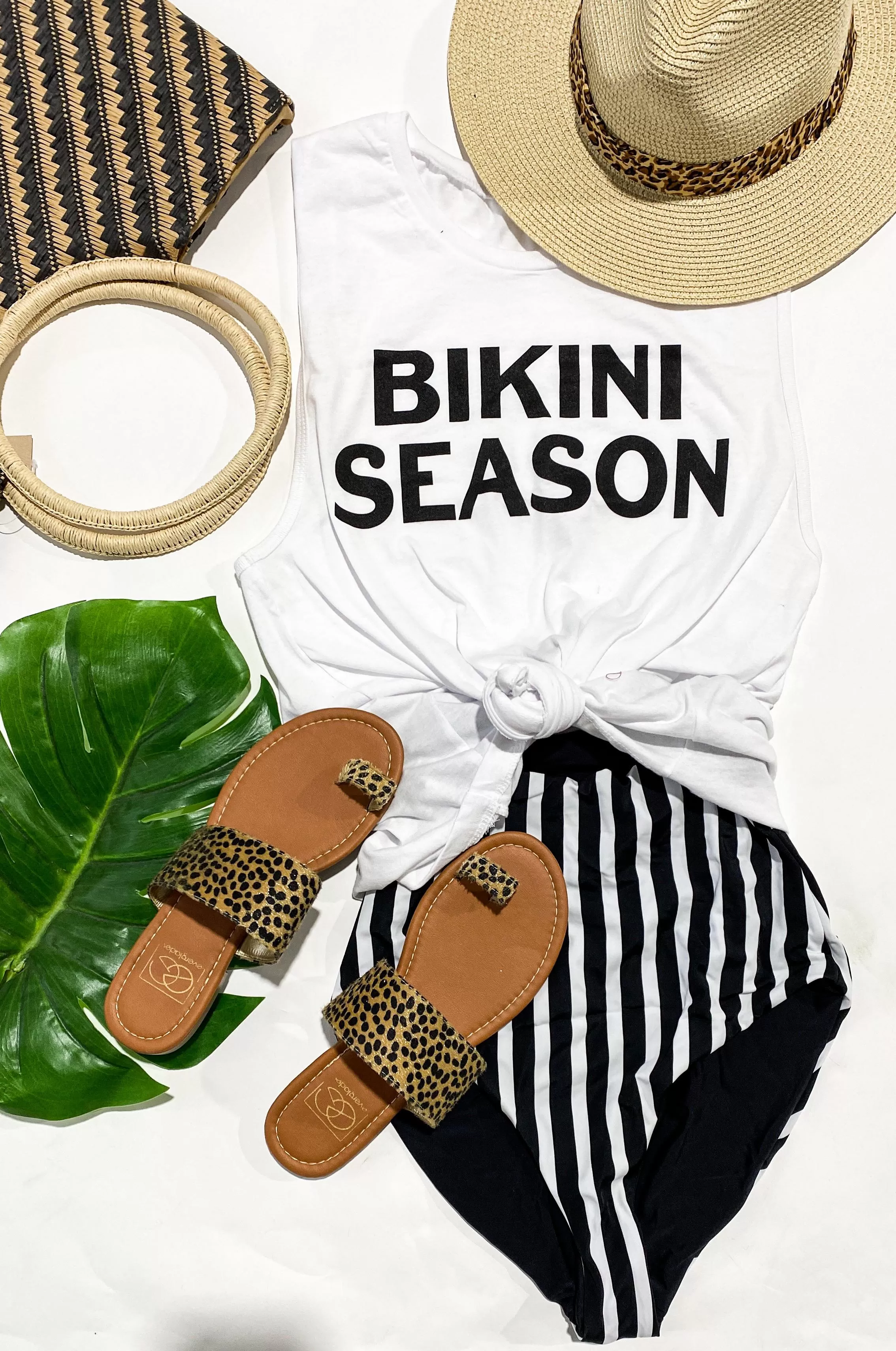 Bikini Season Tank Top - White**