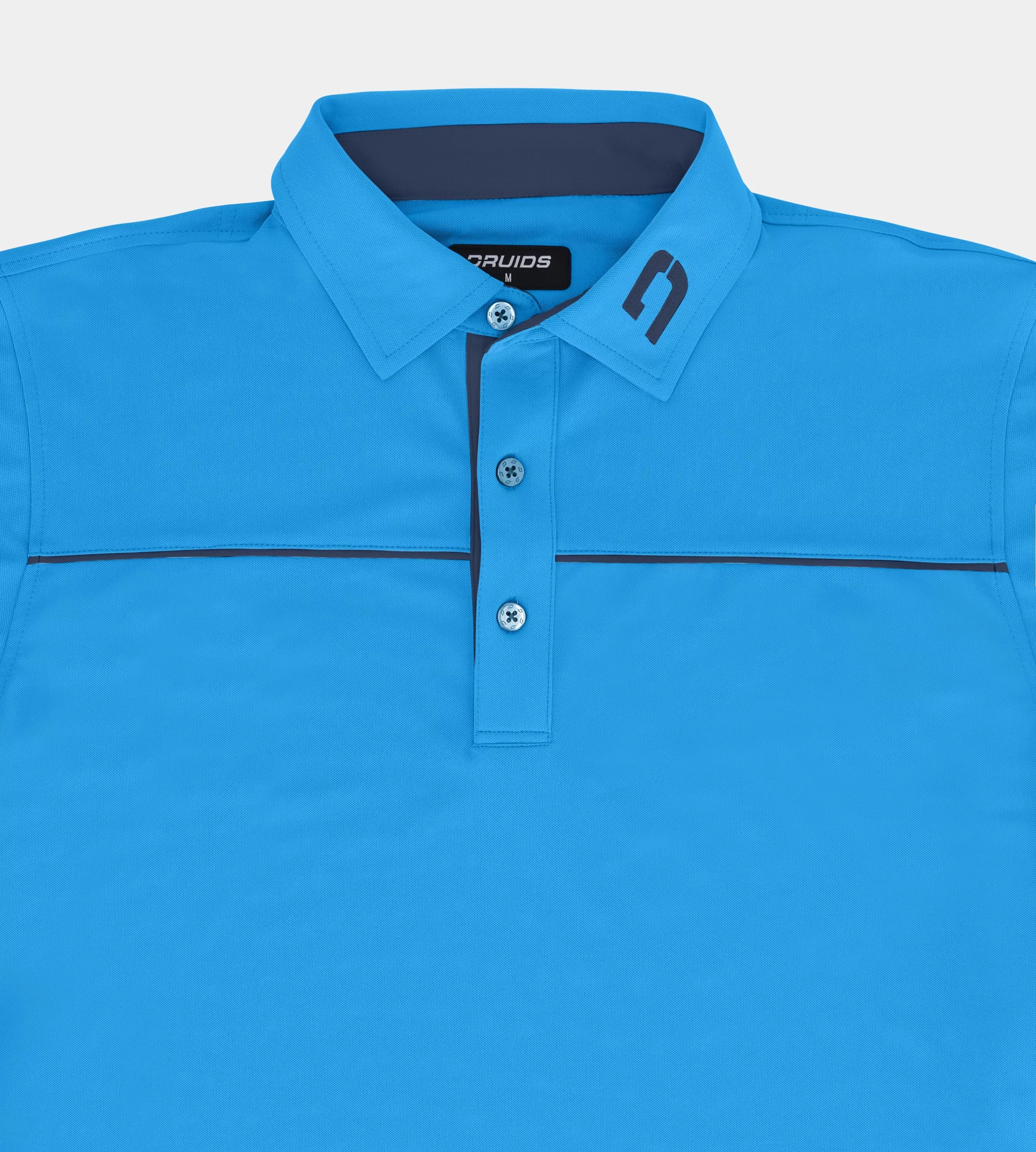 BLOCK PIQUE POLO - BLUE/NAVY