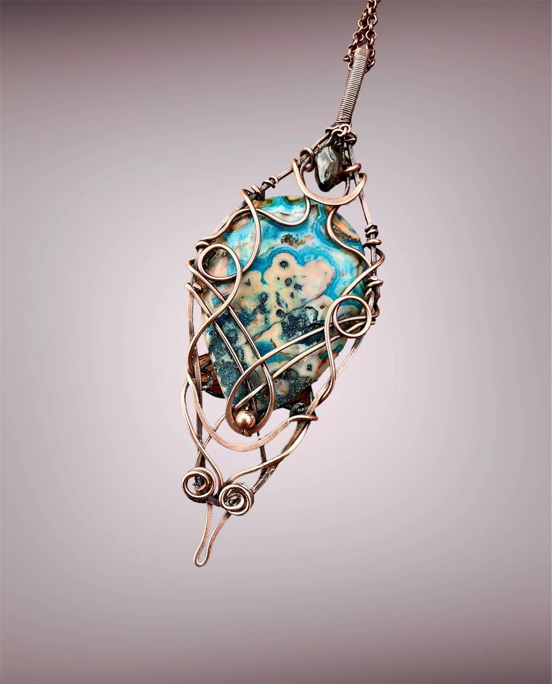 Blue Crazy Lace Agate Pendant