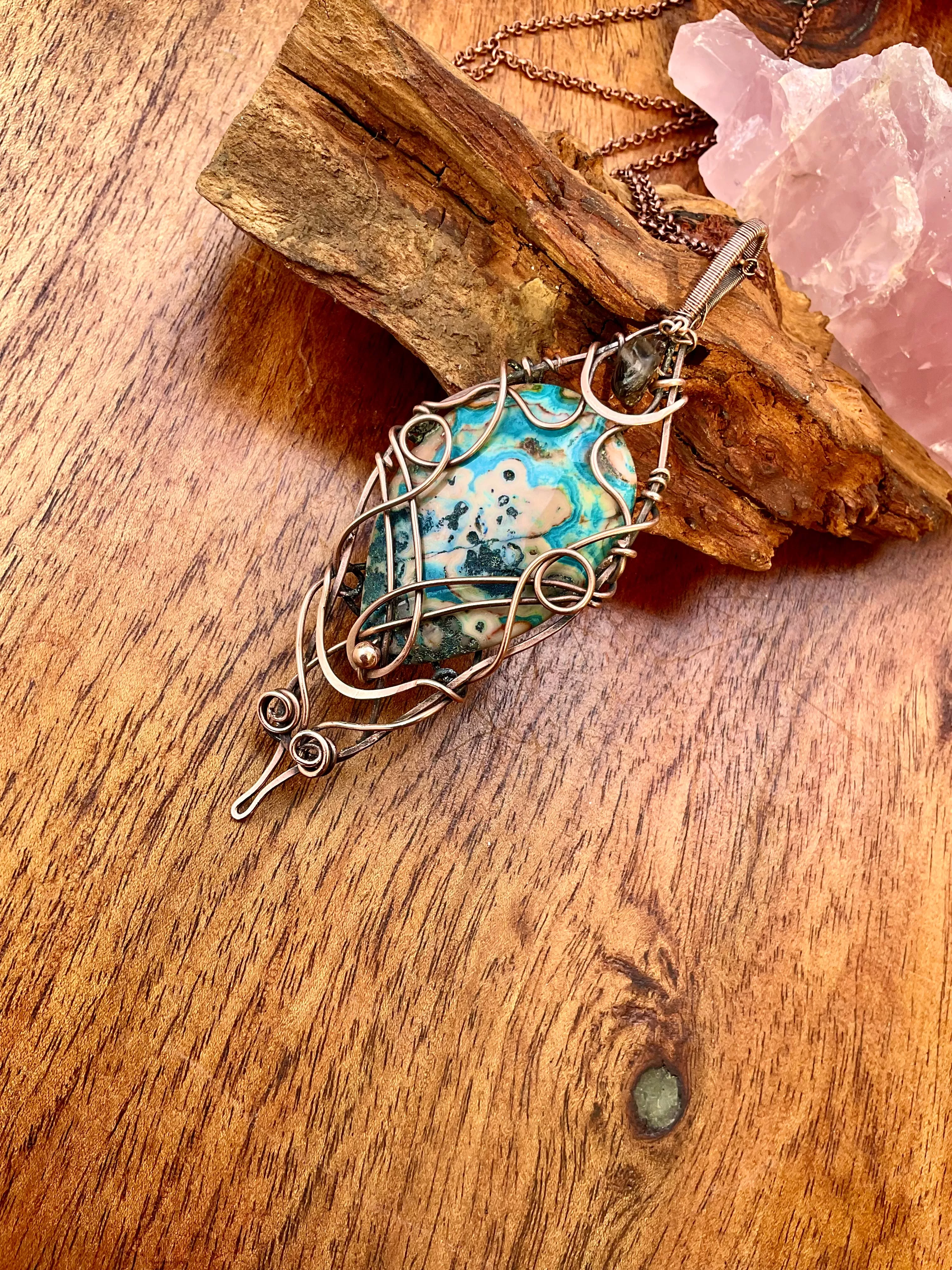 Blue Crazy Lace Agate Pendant