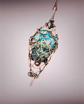 Blue Crazy Lace Agate Pendant