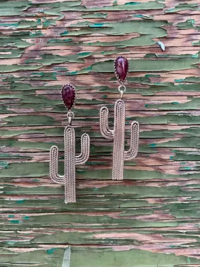 Cactus Post earrings in Purple Spiny