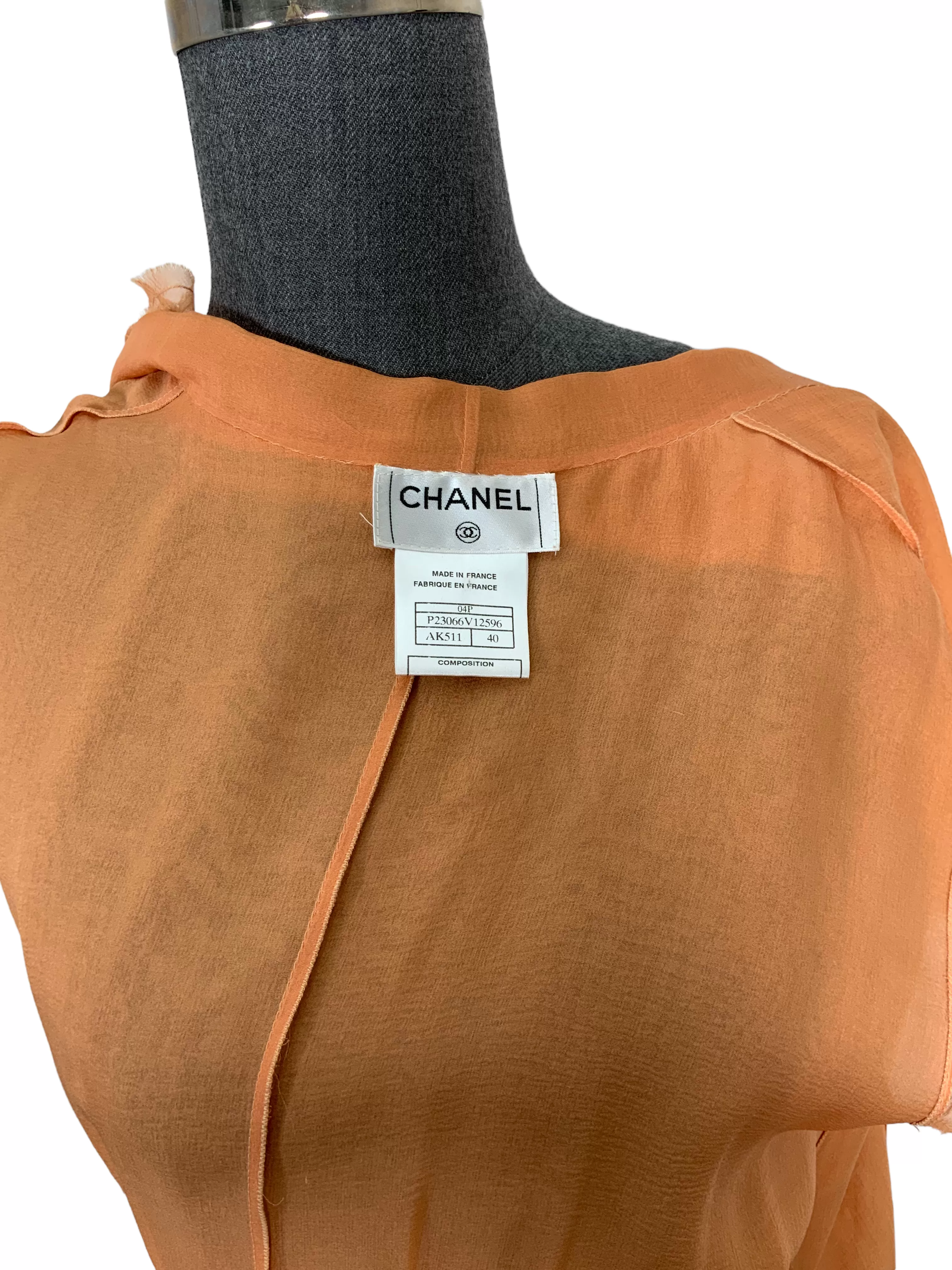 CHANEL 04P Silk Sleeveless Blouse Size S