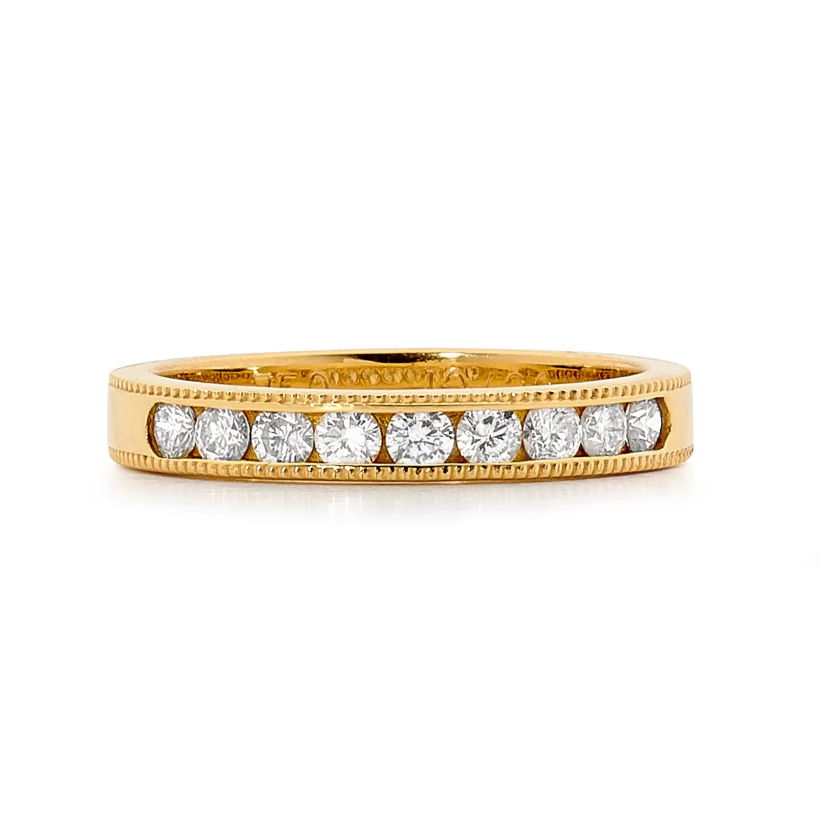 Channel set diamond ring