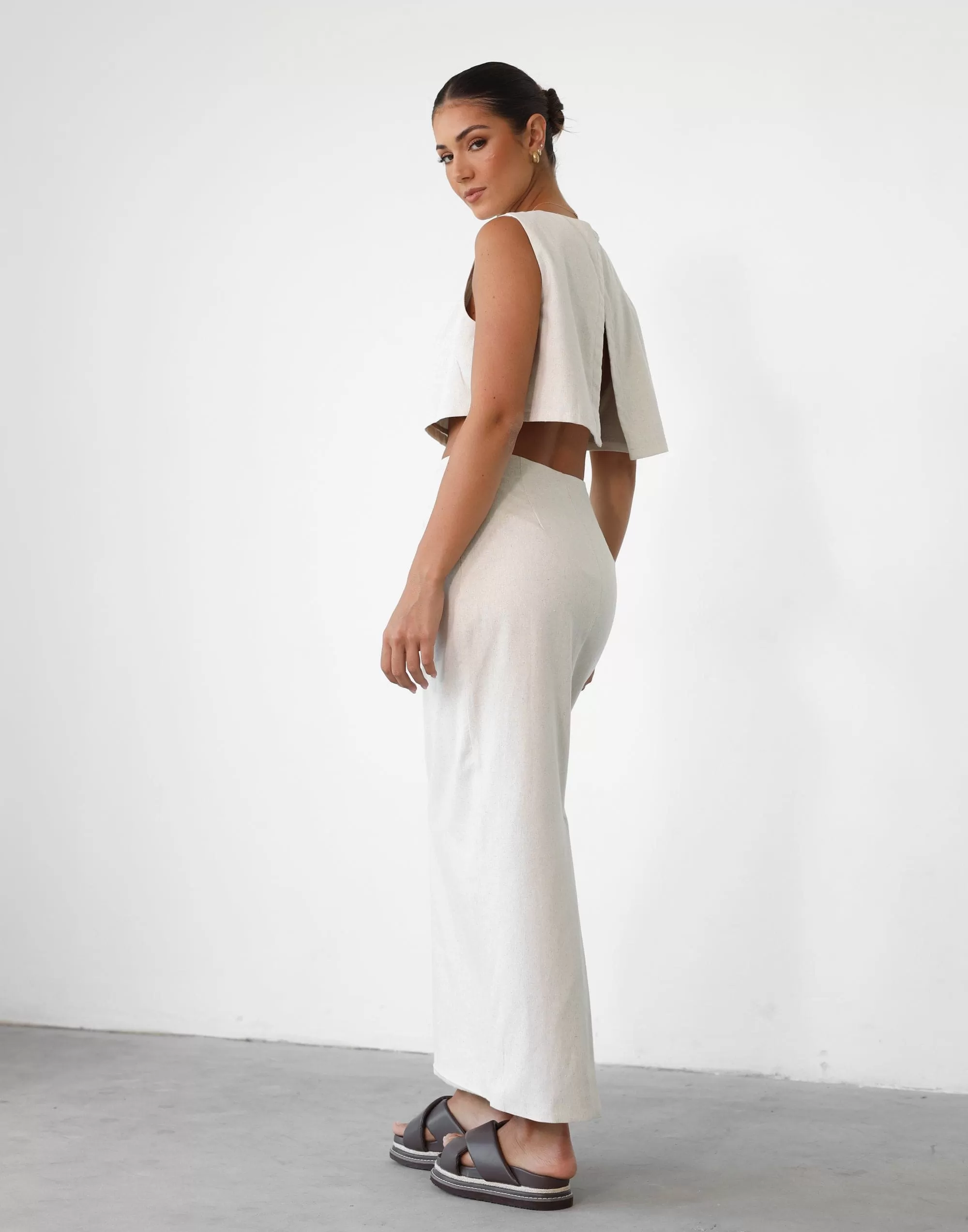 Como Linen Maxi Skirt (Oat)