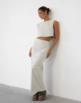 Como Linen Maxi Skirt (Oat)