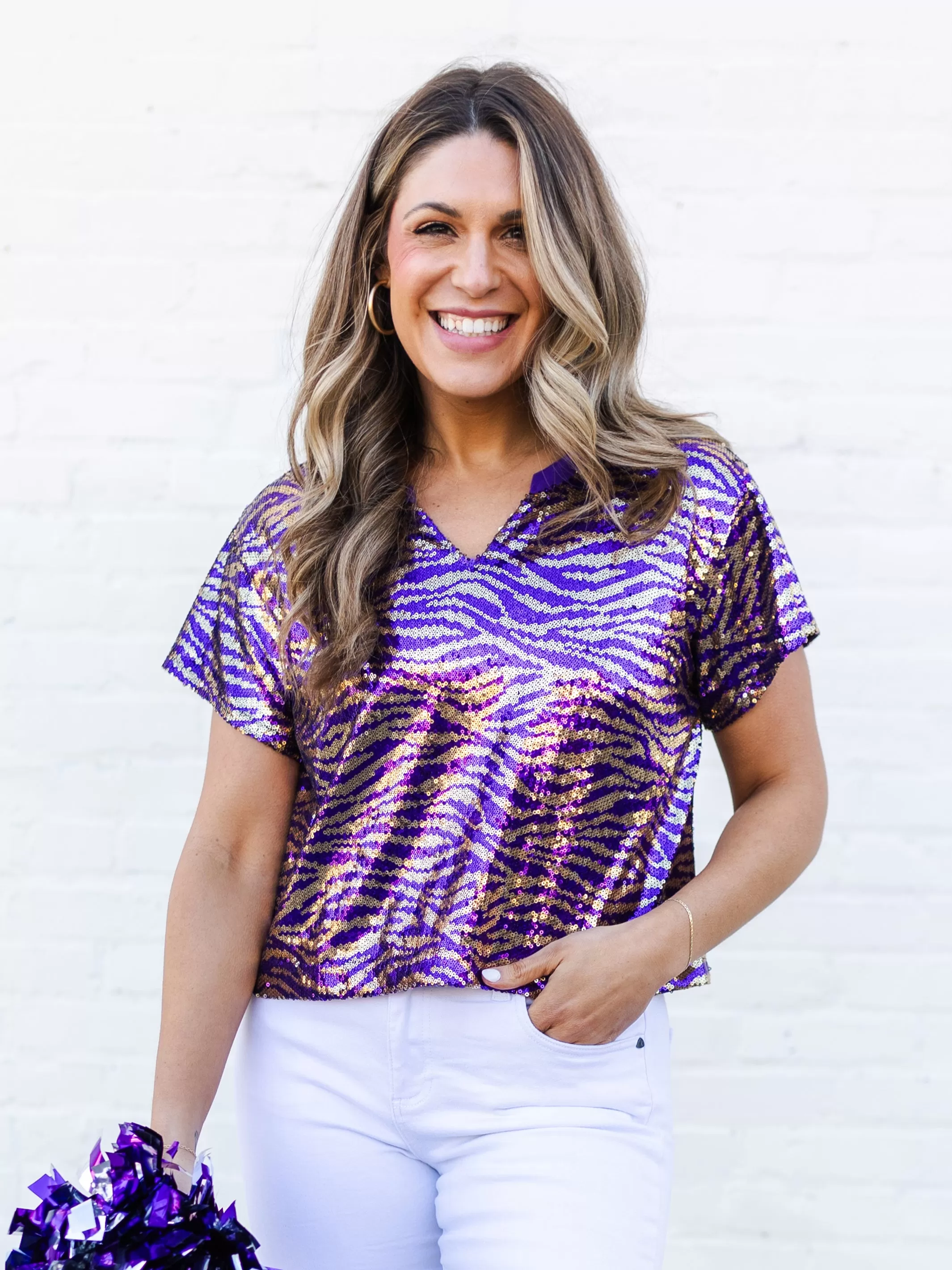 Diane Top | Tiger Stripe Purple   Gold