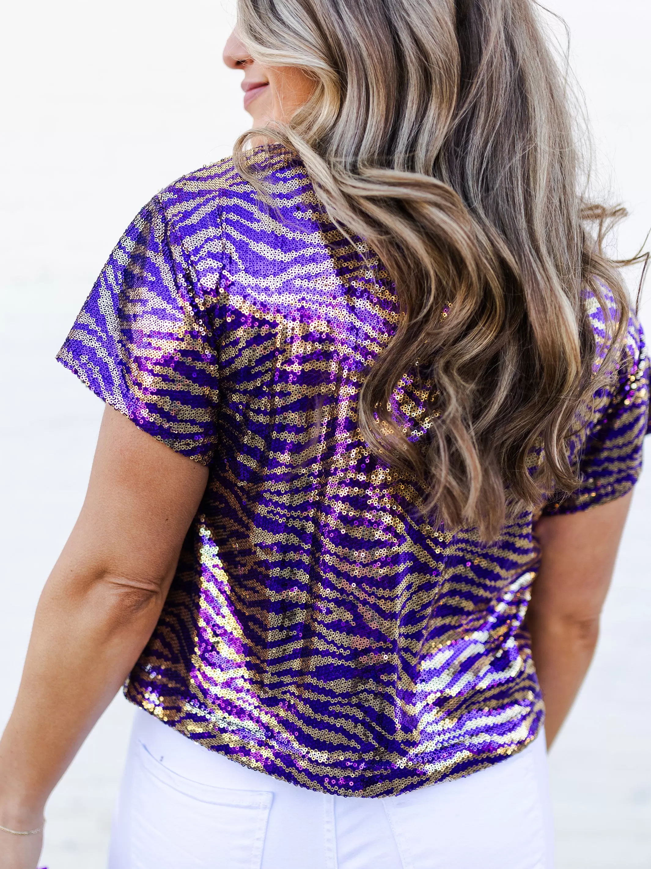 Diane Top | Tiger Stripe Purple   Gold