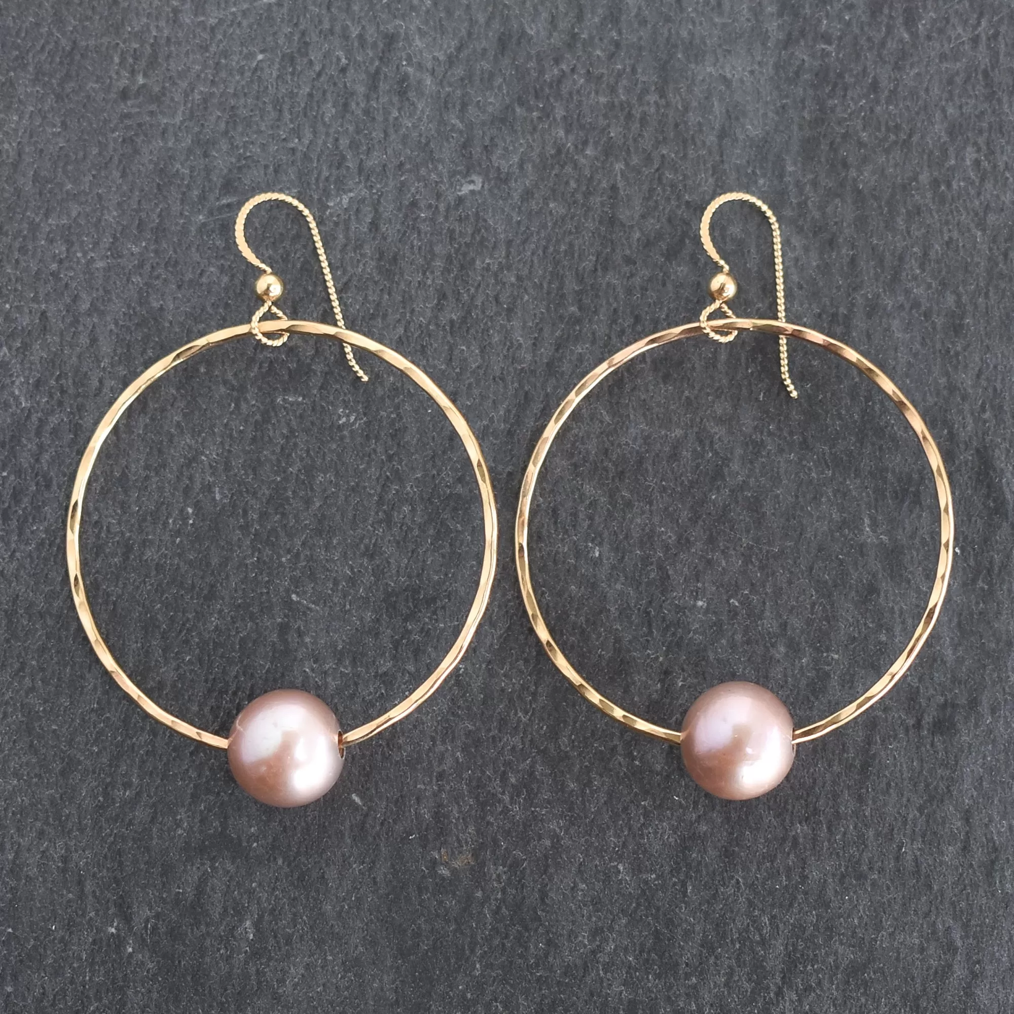 Edison Pearl Hoop Earrings - Large