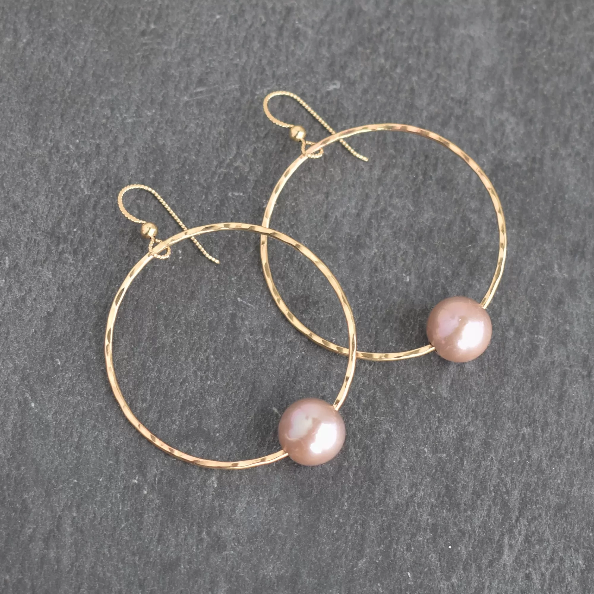 Edison Pearl Hoop Earrings - Large