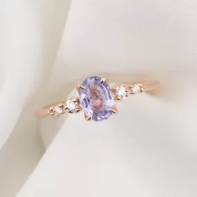 Estel Luxe Ring 0.87ct Lavender Purple Madagascar Sapphire, 14k Rose Gold (One of a kind)