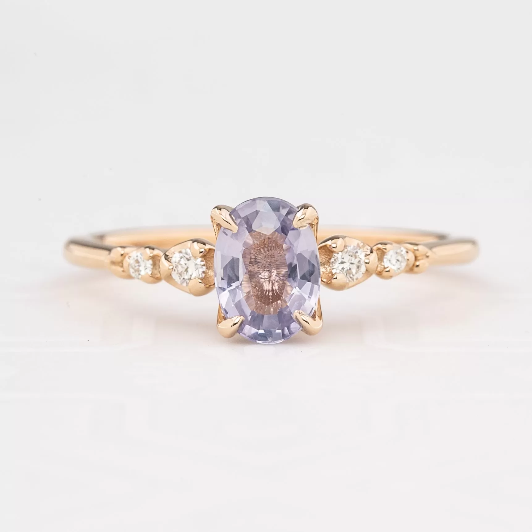 Estel Luxe Ring 0.87ct Lavender Purple Madagascar Sapphire, 14k Rose Gold (One of a kind)