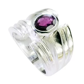 Exquisite Gemstone Garnet 925 Sterling Silver Ring Beards Jewelry