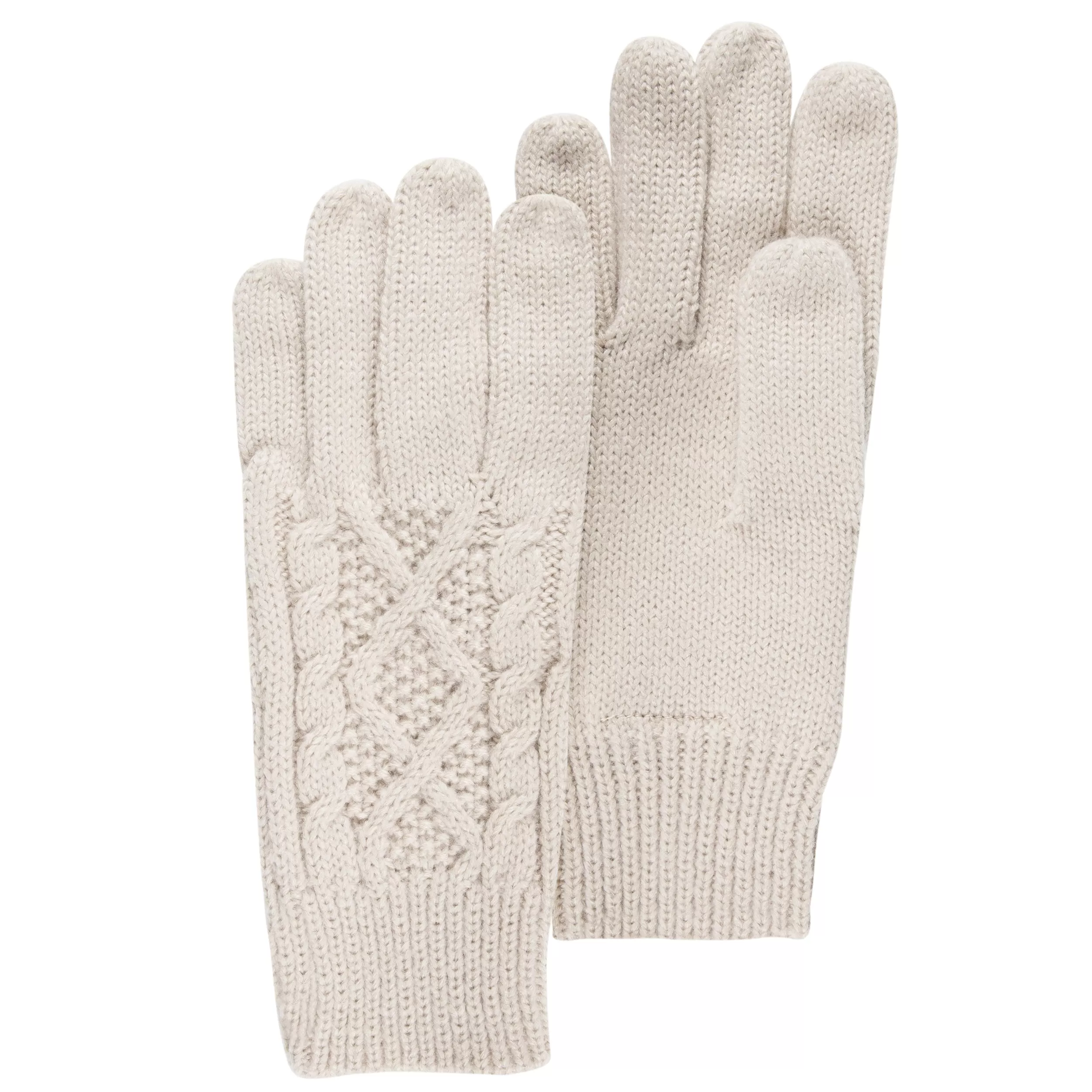 Gants Femme Torsades Beige