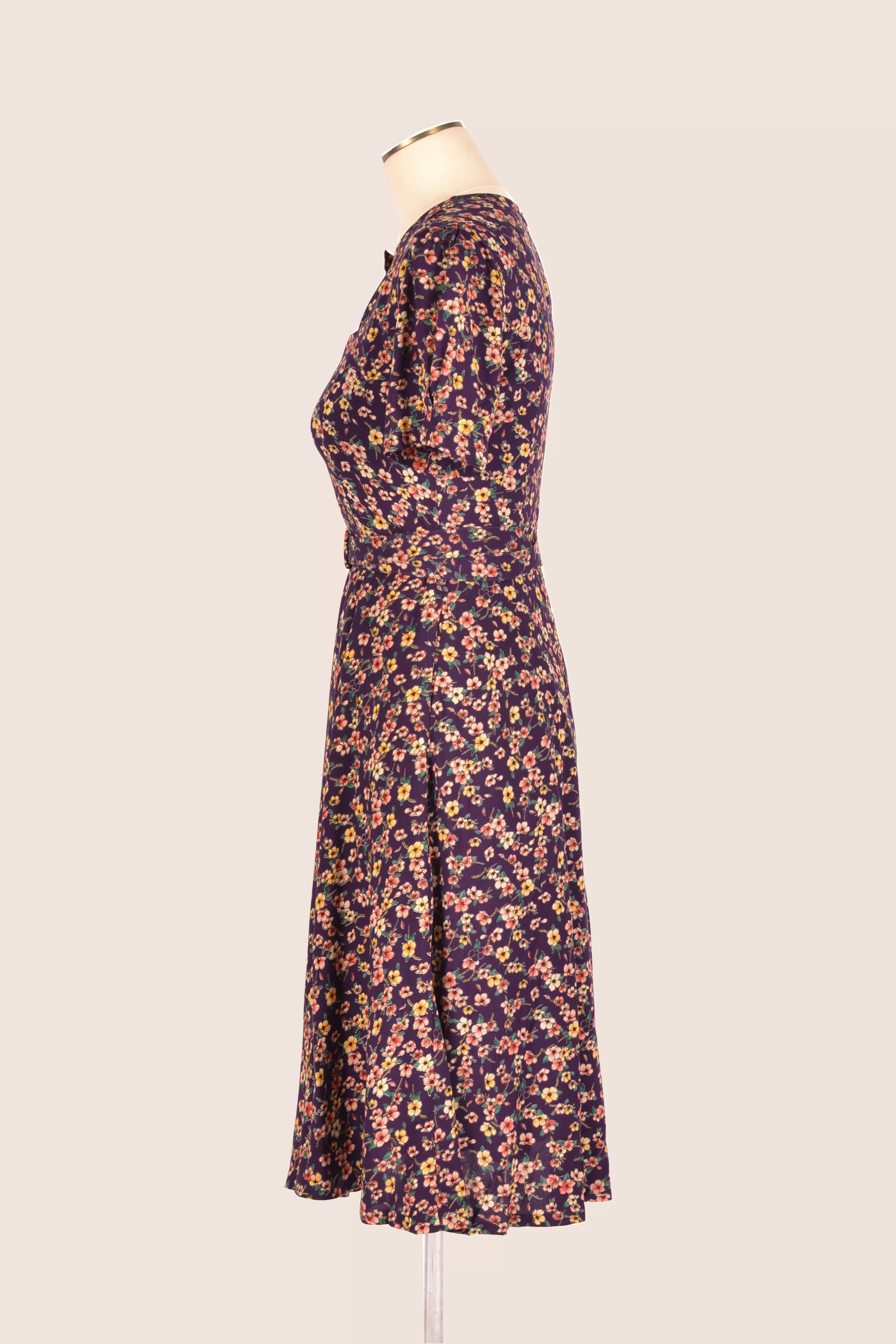 Ginger Purple Cherry Floral Dress