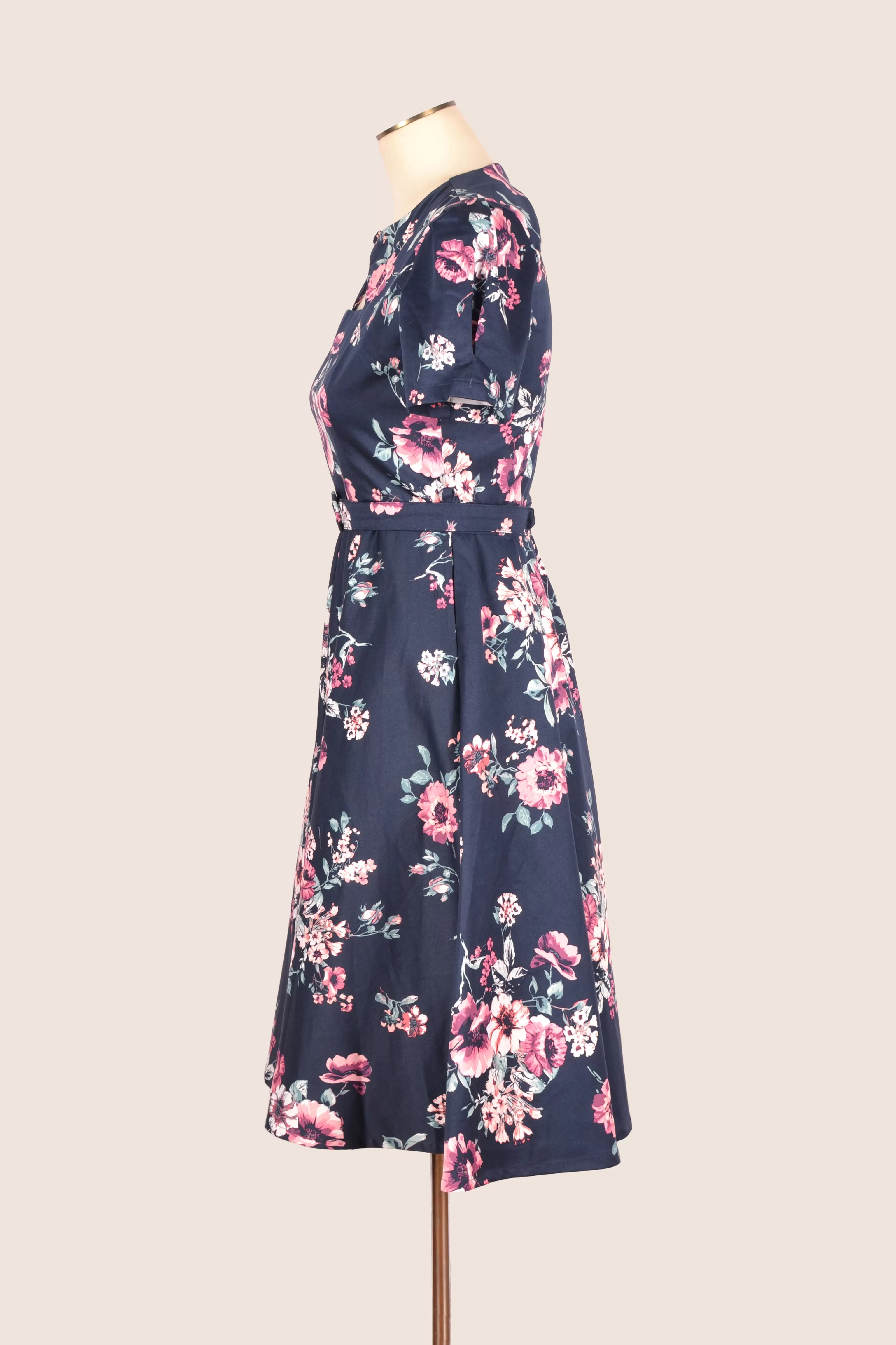 Ginger Teal & Pink Floral Dress