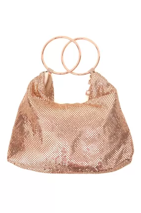 GLAMSHINE SPARKLE POUCH BAG-ROSE-GOLD