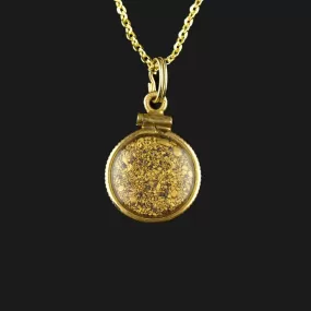 Gold Nugget Shaker Pendant Necklace