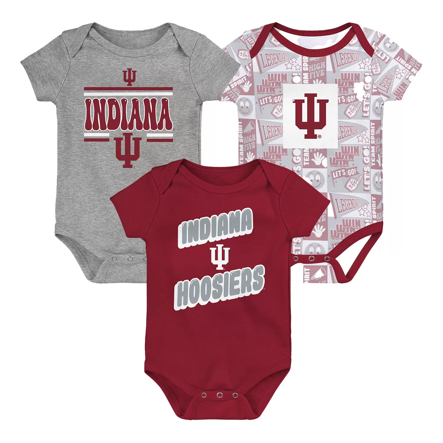 Indiana Hoosiers Infant Commic 3 Pack Onsies