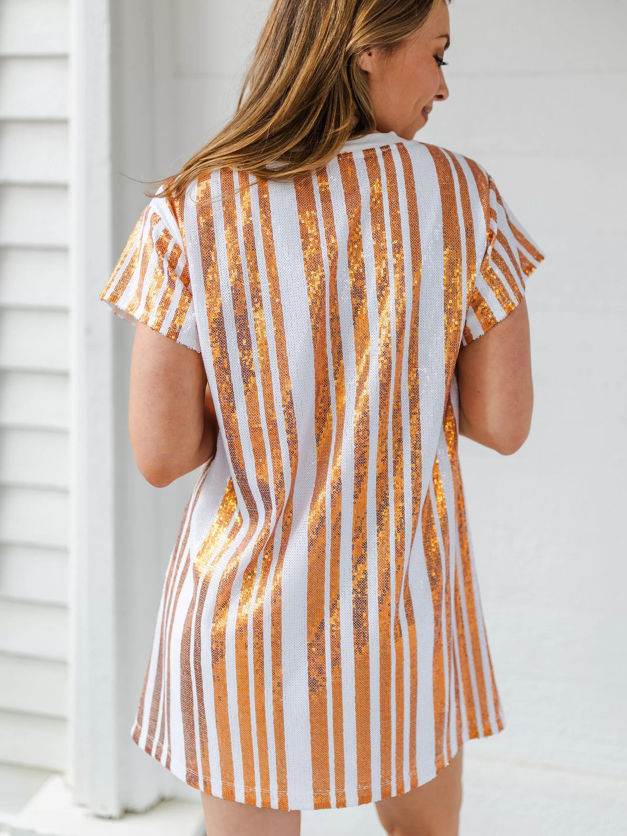 Julia Dress | Orange   White