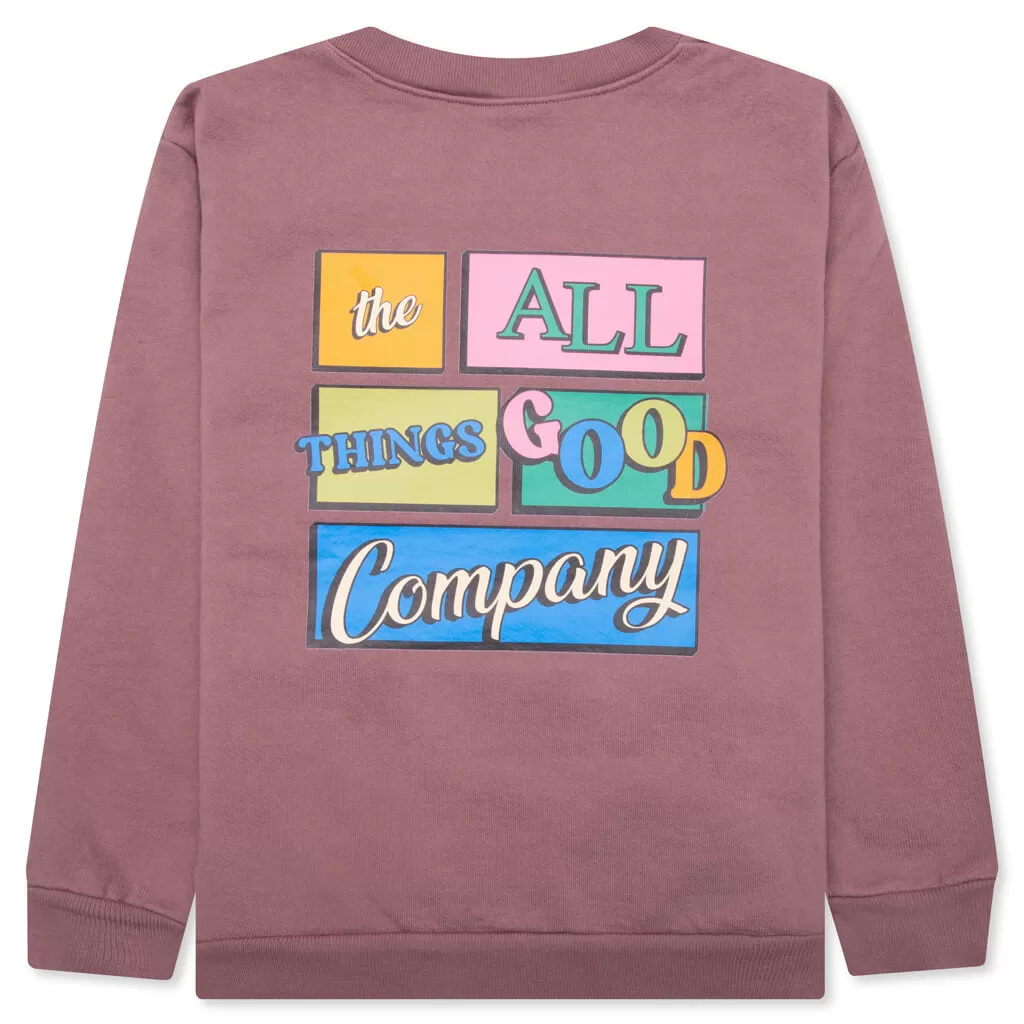 Kids Sitcom Crewneck - Mauve