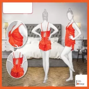 Ladies Sexy Nightwear Silk cami set with matching short underwear For Women